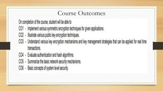 Course Outcomes
 