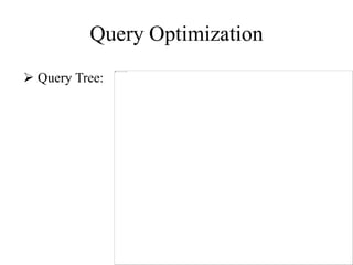 Query Optimization
 Query Tree:
 