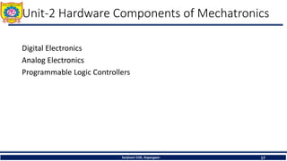 Unit-2 Hardware Components of Mechatronics
Digital Electronics
Analog Electronics
Programmable Logic Controllers
Sanjivani COE, Kopargaon 17
 