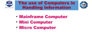 Handling Information Computer UNIT III.pptx Organizing in Principles of Management | PPTX