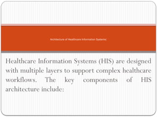 Unit III.pptx. Information Systems in Healthcare | PPTX