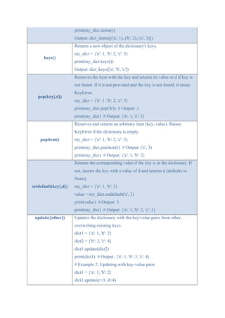 Python Materials- Lists, Dictionary, Tuple | DOCX