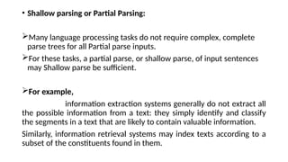 Advanced Techniques in Shallow Parsing and Probabilistic Context-Free ...