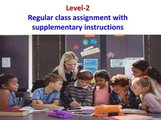 Level-2
Regular class assignment with
supplementary instructions
 