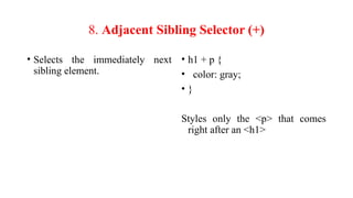 UNIT – III - CASCADING STYLING SHEET - FUNDAMENTAL OF COMPUTER ...