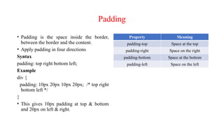 UNIT – III - CASCADING STYLING SHEET - FUNDAMENTAL OF COMPUTER ...
