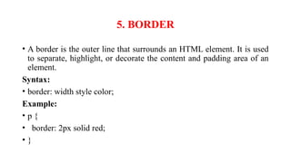 UNIT – III - CASCADING STYLING SHEET - FUNDAMENTAL OF COMPUTER ...