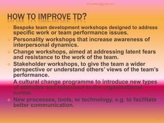 Team Addressing Behaviour Unit - III Team Dynamics | PPTX