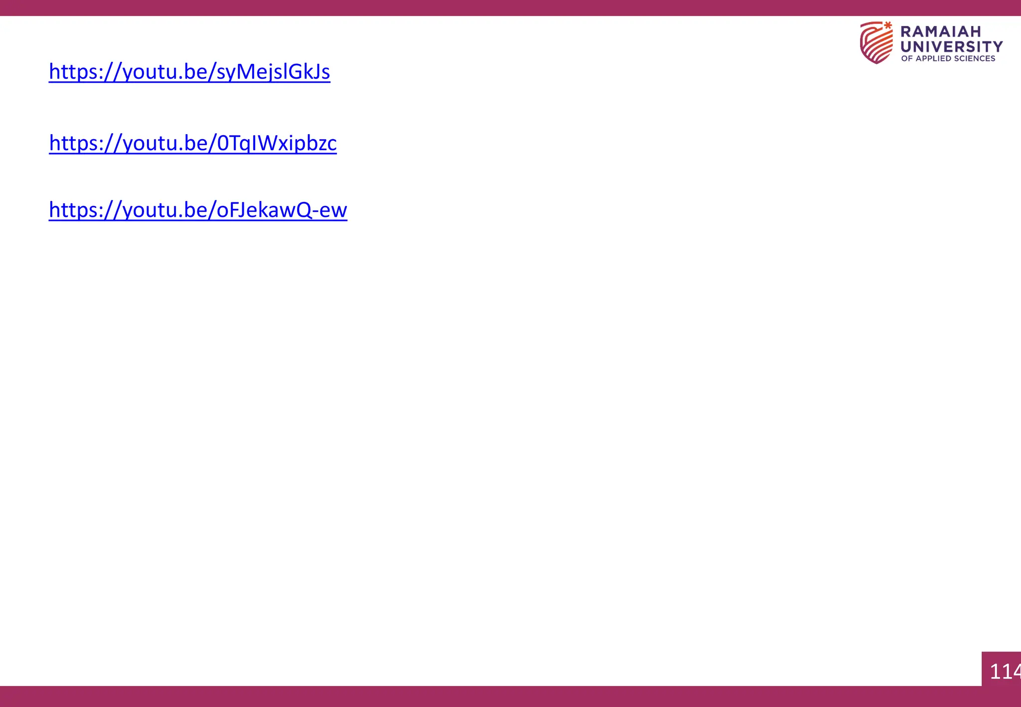 114
114
https://youtu.be/syMejslGkJs
https://youtu.be/0TqIWxipbzc
https://youtu.be/oFJekawQ-ew
 