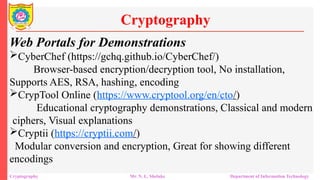 Educative Cryptography Introduction to Cryptography and Cybersecurity Foundations | PPTX