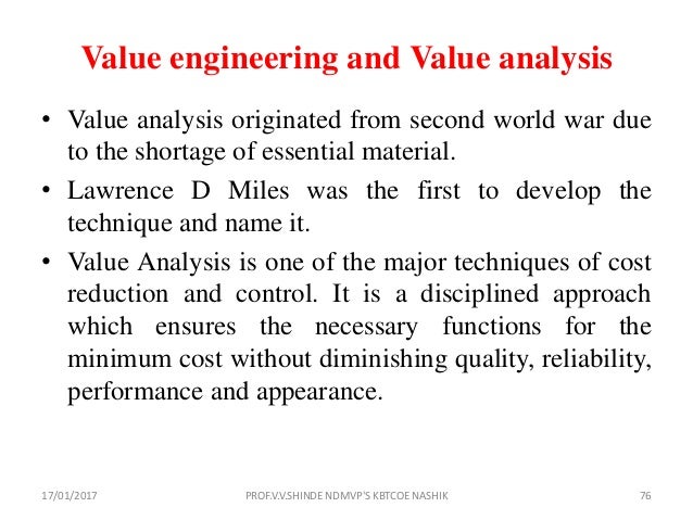 techniques of value analysis and engineering by lawrence d miles