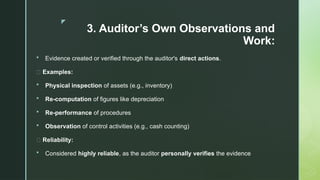 Audit evidence, procedures, Sources of evidence.pptx