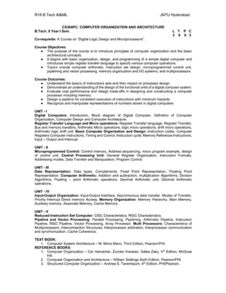 CS304PC:Computer Organization and Architecture Unit- III PDF notes .pdf