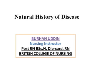 Natural History of Disease
 
