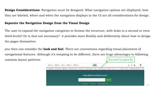 UNIT III NAVIGATION AND LAYOUT- 22CDT42-USER INTERFACE DESIGN | PPTX