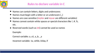 Unit II Introduction to C programming ppts | PPTX