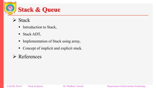 Introduction to Stack, Stack ADT, Implementation of Stack using array ... image.