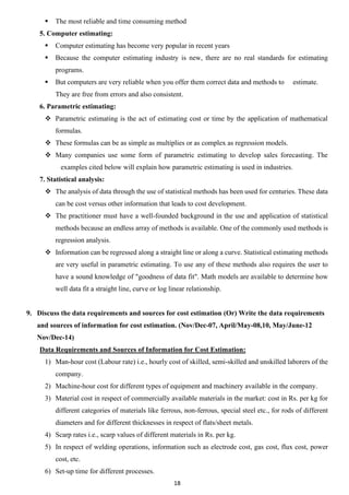 Unit – III: Introduction to Cost Estimation | PDF