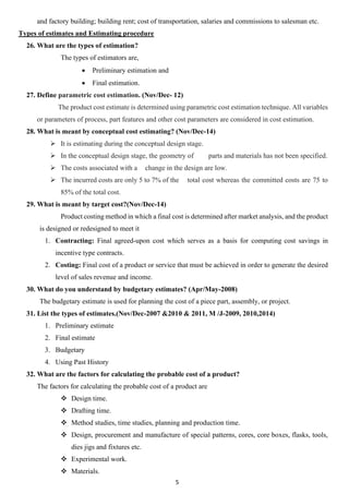 Unit – III: Introduction to Cost Estimation | PDF