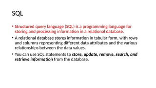 Comprehensive Guide to SQL and PL/SQL: Commands, Data Types, and ...