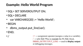 Comprehensive Guide to SQL and PL/SQL: Commands, Data Types, and ...