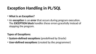 Comprehensive Guide to SQL and PL/SQL: Commands, Data Types, and ...