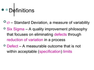 Comprehensive Guide to Six Sigma Quality Improvement and Process ...