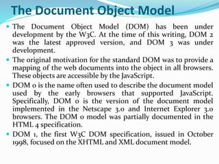 Unit ii java script and xhtml documents and dynamic documents with ...