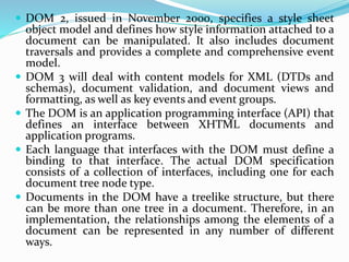 Unit ii java script and xhtml documents and dynamic documents with ...