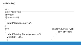 Display In Stack UNIT II LINEAR DATA STRUCTURES – STACKS.pptx