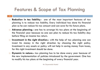Unit II Tax Planning and Company Promotion