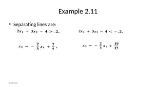 Example 2.11
• Separating lines are:
8/30/2020
 