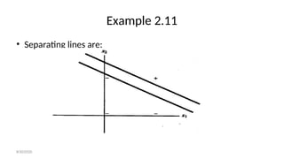 Example 2.11
• Separating lines are:
8/30/2020
 