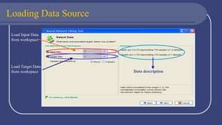 Loading Data Source
Load Input Data
from workspace
Load Target Data
from workspace Data description
 