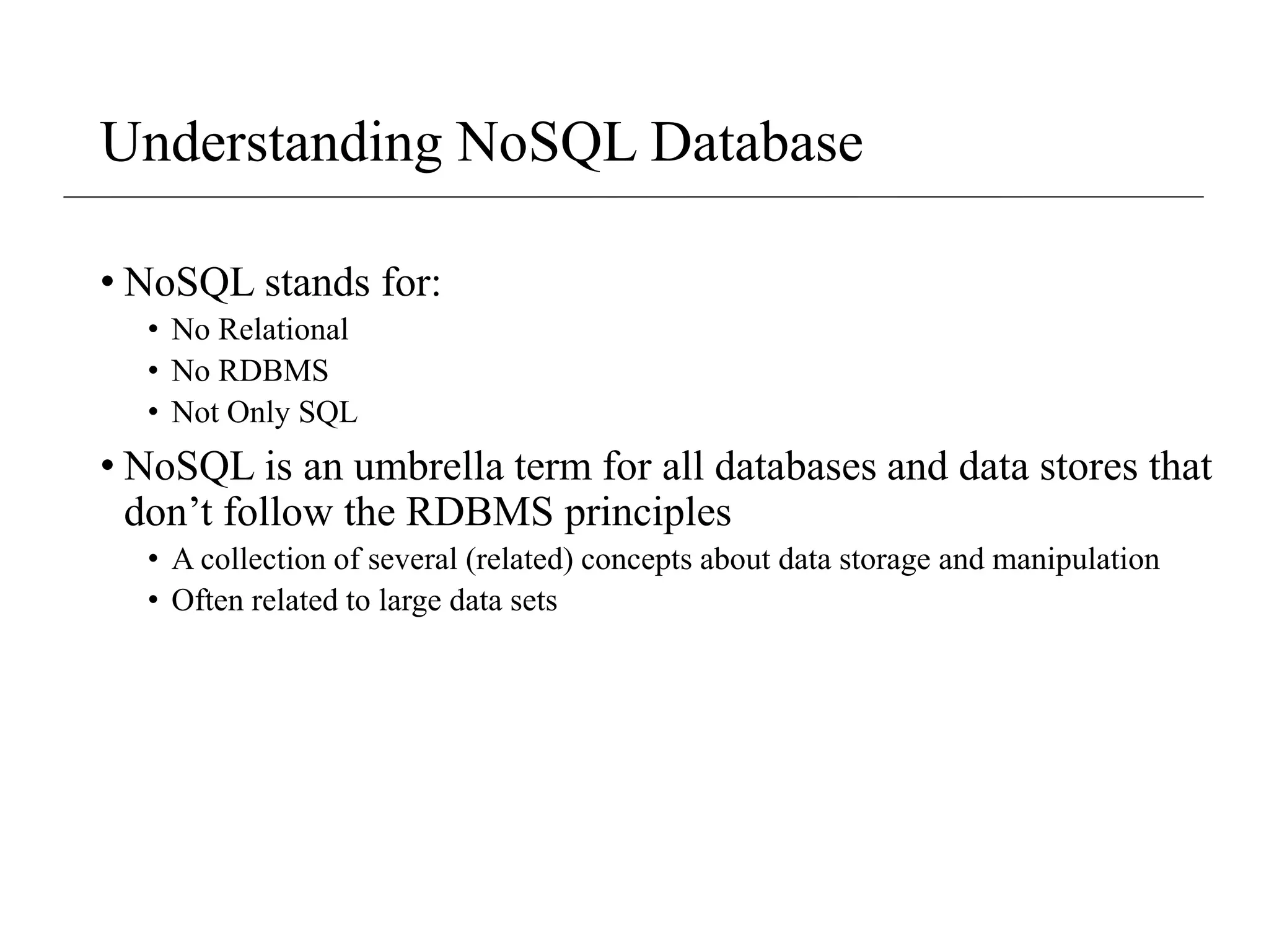 UNIT I Introduction to NoSQL.pptx