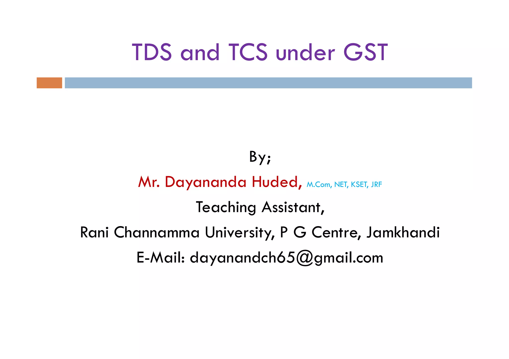 TDS and TCS Under GST | PDF