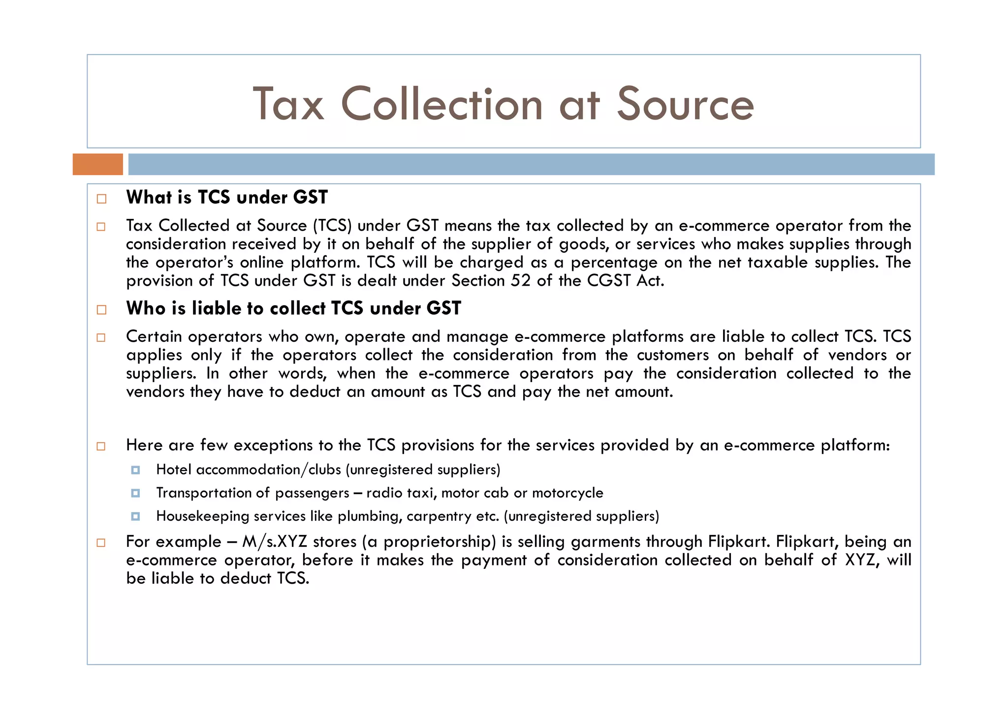 TDS and TCS Under GST | PDF