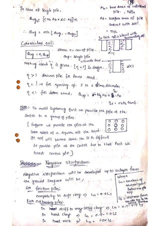 Pile Foundation Notes.pdf Unit ii pile foundations hand written notes | PDF