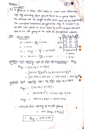 Pile Foundation Notes.pdf Unit ii pile foundations hand written notes | PDF