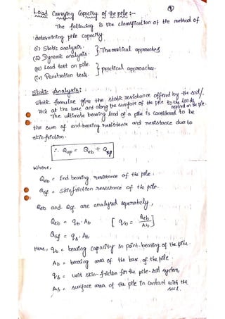 Pile Foundation Notes.pdf Unit ii pile foundations hand written notes | PDF