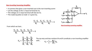 Non Inverting Node Vs Inverting Node UNIT II_PPT_Charateristics of Op-Amp.ppt