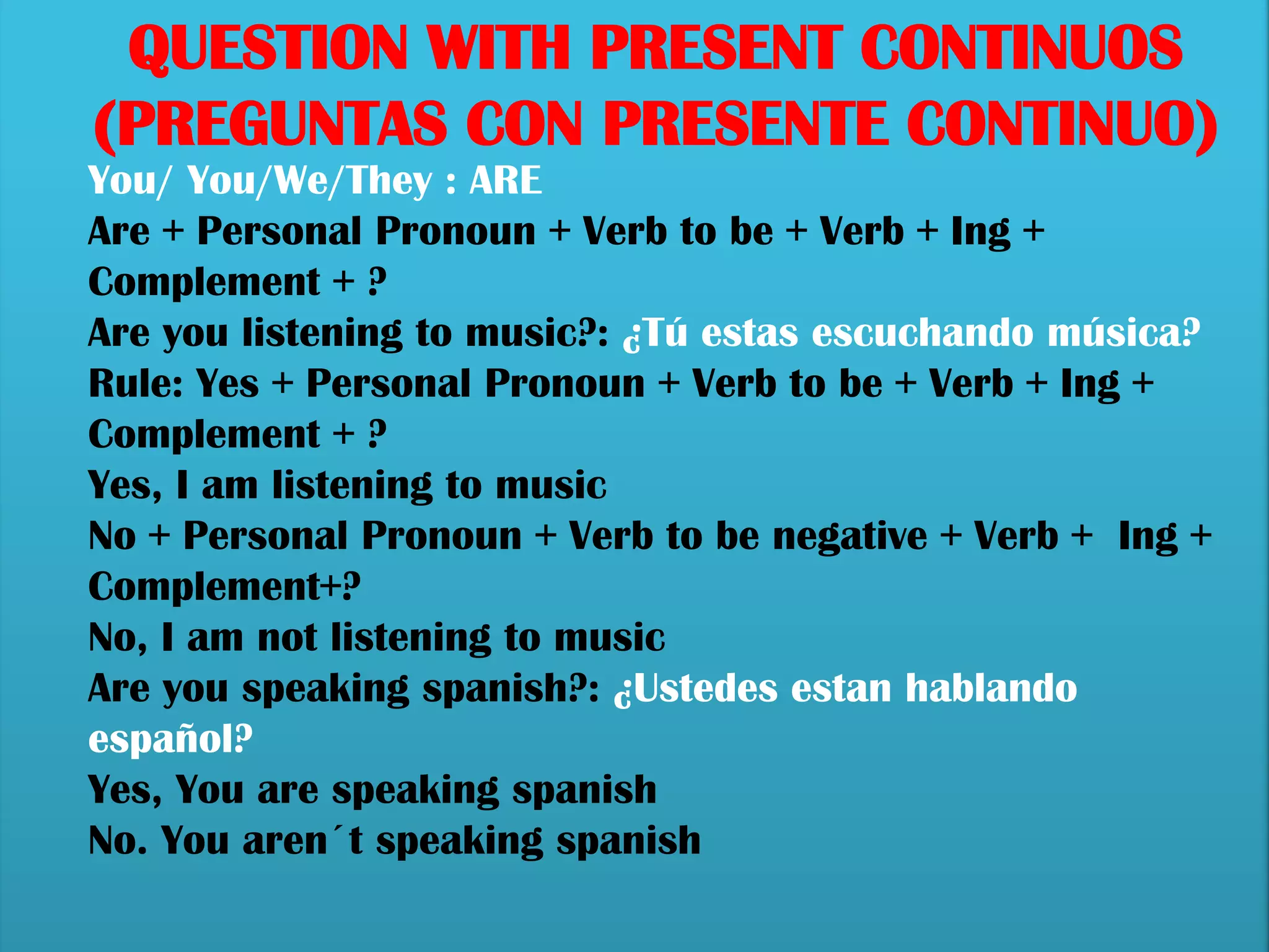 Unit II Present continuous | PDF