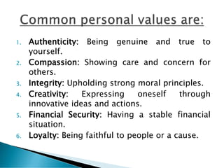 Professed Values Examples Unit II professional values.pdf uunit II | PDF