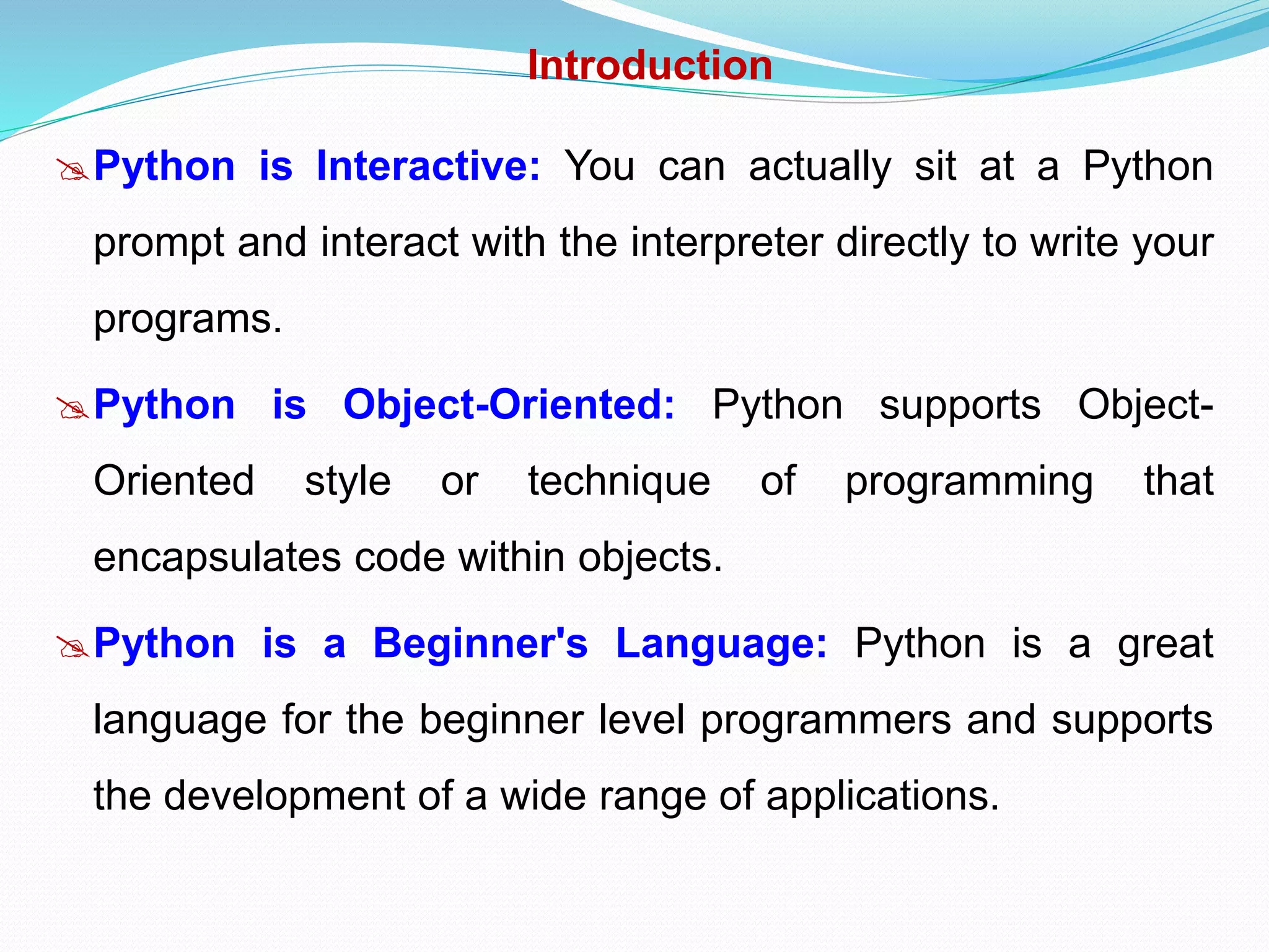 Python for Beginners(v1) | PPTX | Programming Languages | Computing
