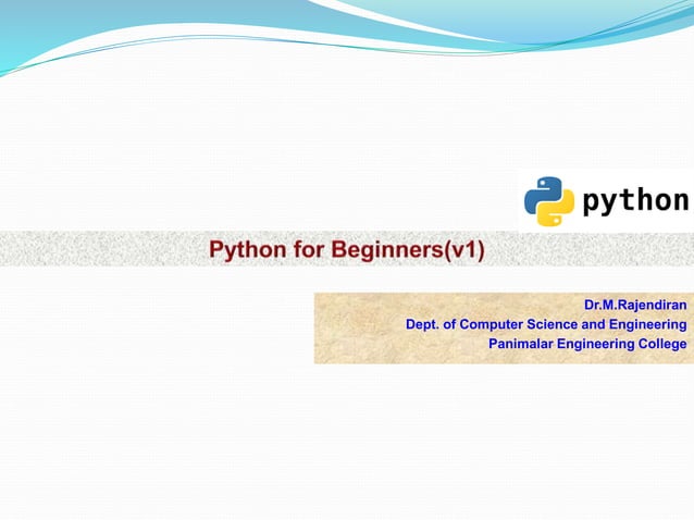 Python for Beginners(v1) | PPTX