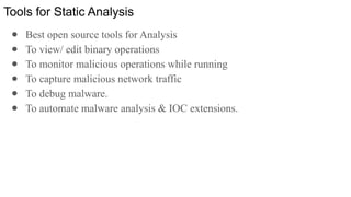 Static malware Analysis by using samples | PPTX