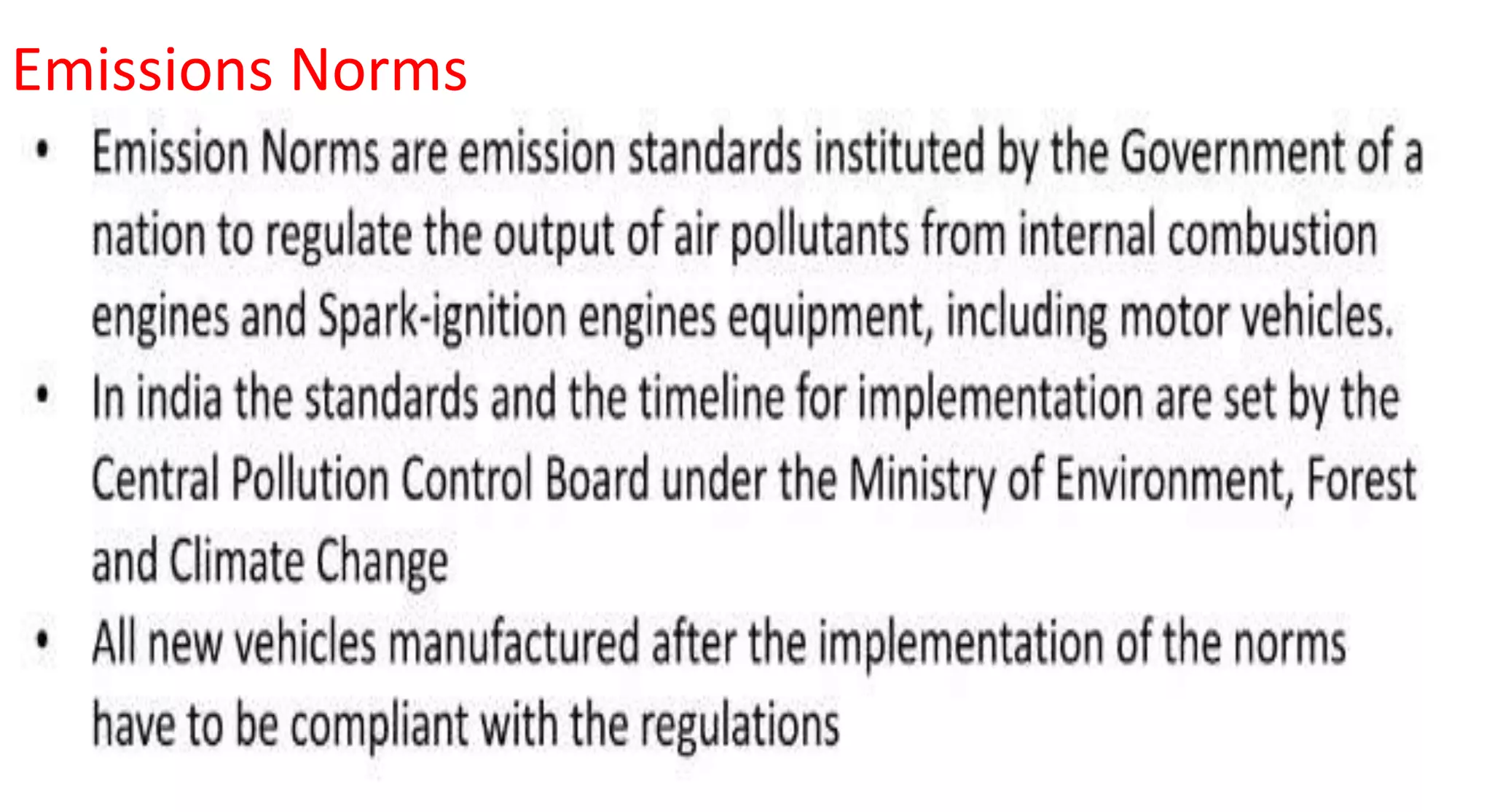 Emissions Norms
 