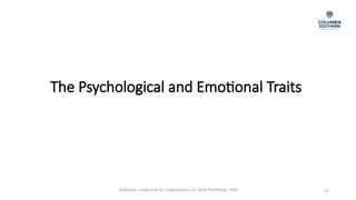 The Psychological and Emotional Traits
27
Waldman, Leadership for Organizations 1e. SAGE Publishing, 2020.
 