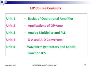 UNIT I LIC SUBJECT NOTES PRESENTATION 22 | PPTX