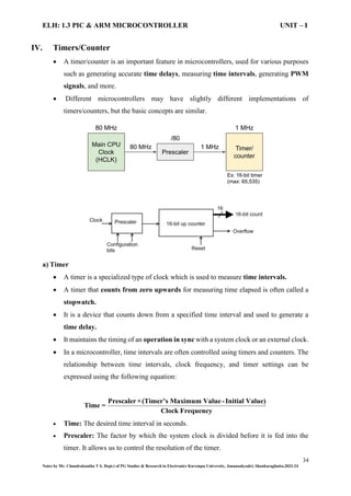 ELH-1.3 PIC & ARM MICROCONTROLLER UNIT I Microcontroller’s | PDF